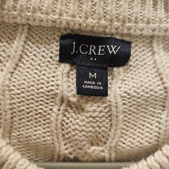 J. Crew Men's Cable Knit Sweater Size Medium - Picture 3 of 5